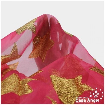 GASA FUCSIA CON ESTRELLAS BORDADAS SERIE ESTORE 115cm