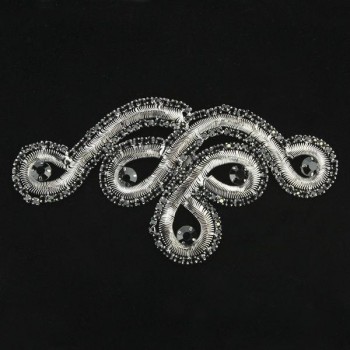 APLIQUE STRASS ACERO DIBUJO BARROCO