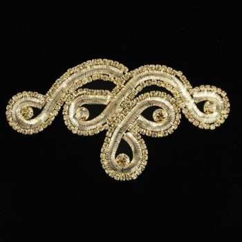 APLIQUE STRASS ACERO DIBUJO BARROCO