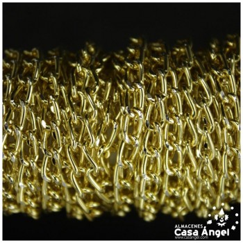 CADENA ESLABÓN FÍGARO ALUMINIO ORO AMARILLO BRILLO 4mm