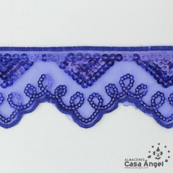 PASAMANERÍA BORDADA LENTEJUELAS SOPORTE GASA 5cm