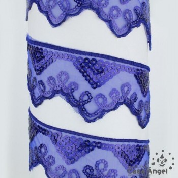 PASAMANERÍA BORDADA LENTEJUELAS SOPORTE GASA 5cm