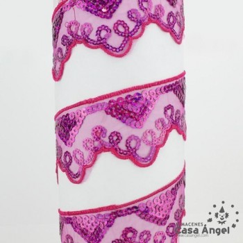 PASAMANERÍA BORDADA LENTEJUELAS SOPORTE GASA 5cm