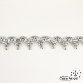 PASAMANERÍA METALIZADA TRADICIONAL BORDADO PICOS 2cm