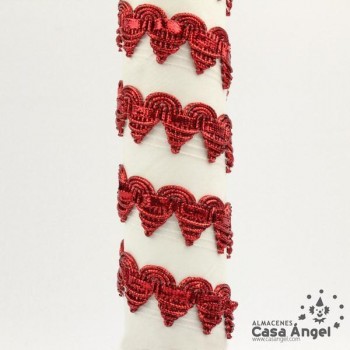 PASAMANERÍA METALIZADA TRADICIONAL BORDADO PICOS 2cm