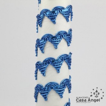 PASAMANERÍA METALIZADA TRADICIONAL BORDADO PICOS 2cm