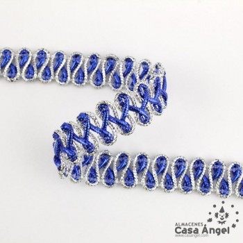PASAMANERÍA METALIZADA BICOLOR BORDADO ZIGZAG 15mm