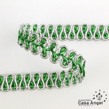 PASAMANERÍA METALIZADA BICOLOR BORDADO ZIGZAG 15mm