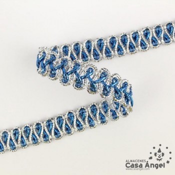 PASAMANERÍA METALIZADA BICOLOR BORDADO ZIGZAG 15mm
