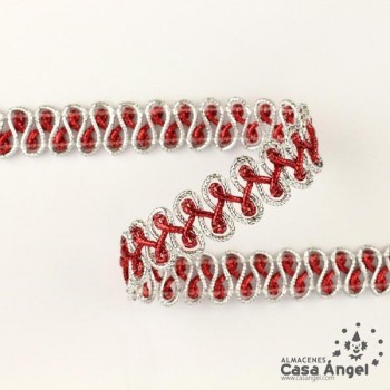 PASAMANERÍA METALIZADA BICOLOR BORDADO ZIGZAG 15mm