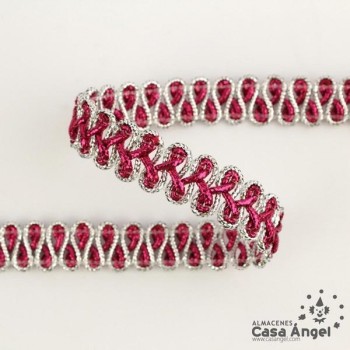 PASAMANERÍA METALIZADA BICOLOR BORDADO ZIGZAG 15mm