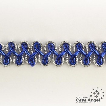 PASAMANERÍA METALIZADA BICOLOR BORDADO ZIGZAG 15mm