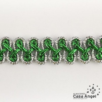 PASAMANERÍA METALIZADA BICOLOR BORDADO ZIGZAG 15mm