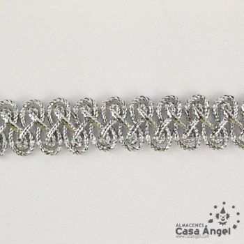PASAMANERÍA METALIZADA BICOLOR BORDADO ZIGZAG 15mm