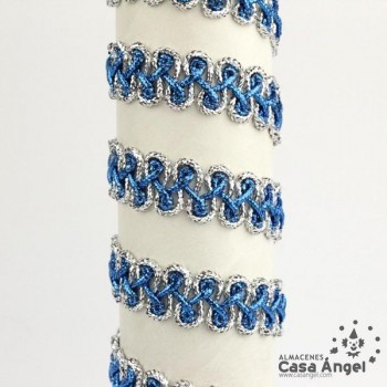 PASAMANERÍA METALIZADA BICOLOR BORDADO ZIGZAG 15mm