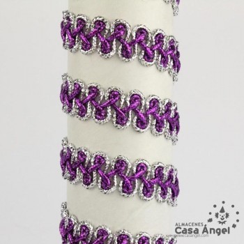 PASAMANERÍA METALIZADA BICOLOR BORDADO ZIGZAG 15mm
