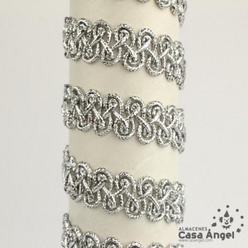 PASAMANERÍA METALIZADA BICOLOR BORDADO ZIGZAG 15mm