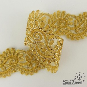 PASAMANERÍA BORDADA CACHEMIR SOPORTE NYLON 45mm