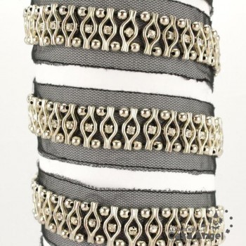 PASAMANERÍA METÁLICA STRASS CON SOPORTE TUL 35mm