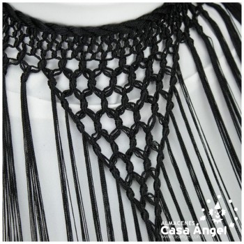 GARGANTILLA FLAMENCA NEGRA CON FLECOS DE 60cm