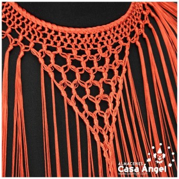 GARGANTILLA FLAMENCA NARANJA CON FLECOS DE 60cm