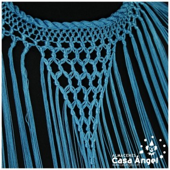 GARGANTILLA FLAMENCA TURQUESA CON FLECOS DE 60cm