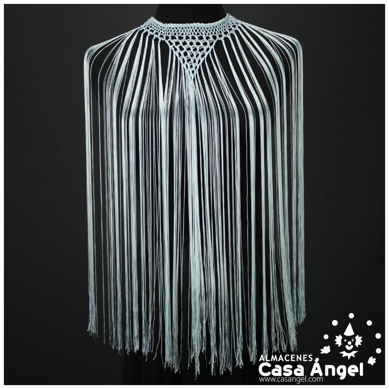 GARGANTILLA FLAMENCA CELESTE CON FLECOS DE 60cm