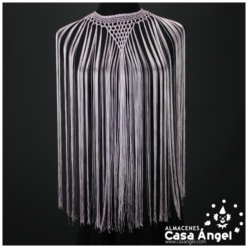GARGANTILLA FLAMENCA COLOR LILA CON FLECOS DE 60cm