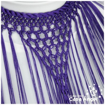 GARGANTILLA FLAMENCA MORADA CON FLECOS DE 60cm