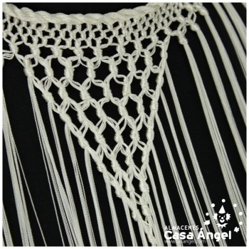 GARGANTILLA FLAMENCA EN BLANCO CRUDO CON FLECOS DE 60cm