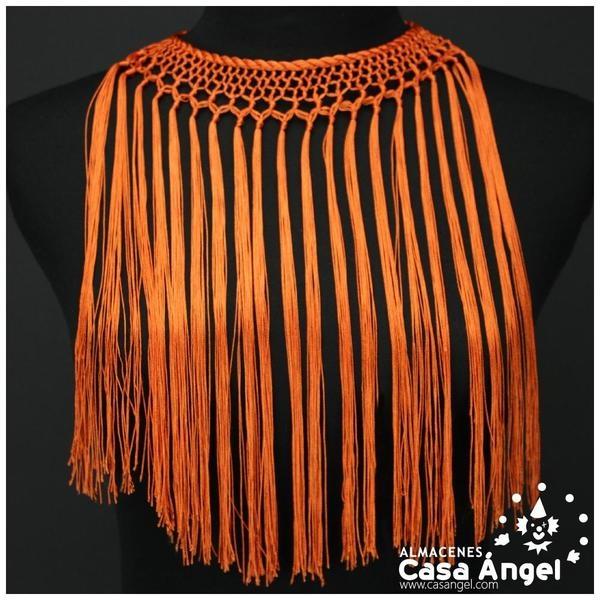 GARGANTILLA DE CORDÓN FLECADO NARANJA INFANTIL