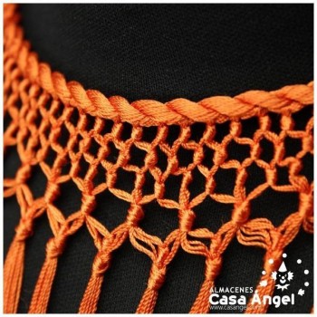 GARGANTILLA DE CORDÓN FLECADO NARANJA INFANTIL