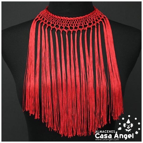 GARGANTILLA DE CORDÓN FLECADO ROJO INFANTIL