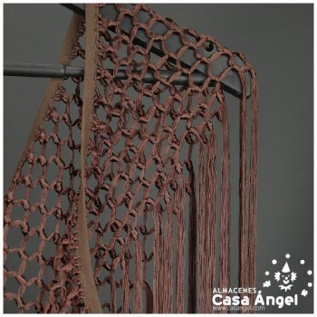 MANTÓN ENREJADO DE SEDA COLOR MARRÓN ADULTO