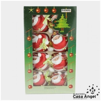 BOLAS PAPÁ NOEL ROJO SET 8 UNIDADES