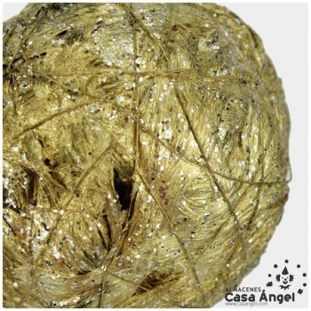 BOLA RÚSTICA GLITTER ORO ARTESANAL 8cm
