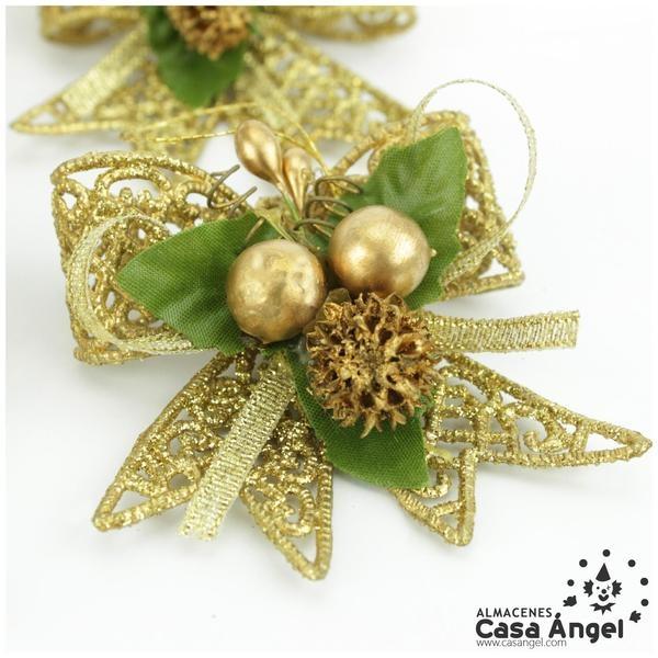 LAZOS GLITTER ORO 6cm SET 8 UNIDADES
