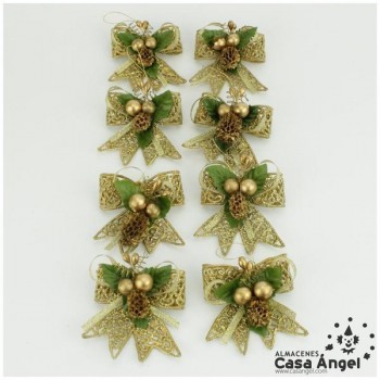 LAZOS GLITTER ORO 6cm SET 8 UNIDADES