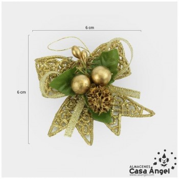 LAZOS GLITTER ORO 6cm SET 8 UNIDADES