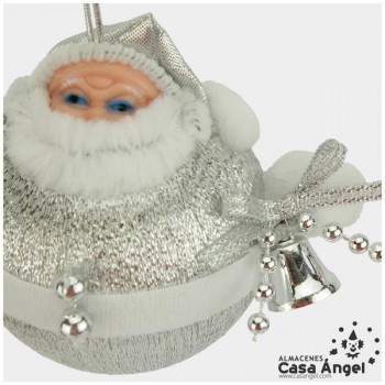 ESFERAS DE NAVIDAD DE PAPÁ NOEL EN PLATA SET DE 8 UNIDADES