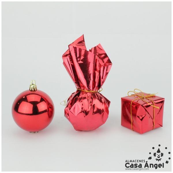 BOLSA DE DECORACIÓN PARA NAVIDAD ROJO SET DE 24 UNIDADES