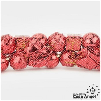 BOLSA DE DECORACIÓN PARA NAVIDAD ROJO SET DE 24 UNIDADES