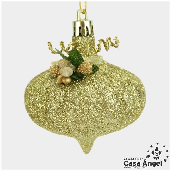 PEONZAS COLGANTE ORO 8cm SET 4 UNIDADES