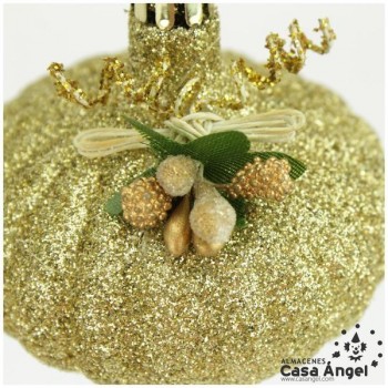 PEONZAS COLGANTE ORO 8cm SET 4 UNIDADES