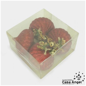 PEONZAS COLGANTE ORO 8cm SET 4 UNIDADES