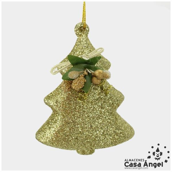 ÁRBOLES CON BRILLANTINA ORO 88mm SET 4 UNIDADES