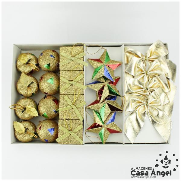 SET 20 PIEZAS PARA ÁRBOL DE NAVIDAD ORO