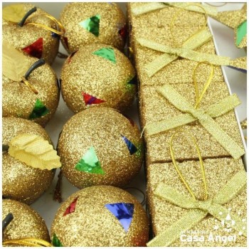 SET 20 PIEZAS PARA ÁRBOL DE NAVIDAD ORO
