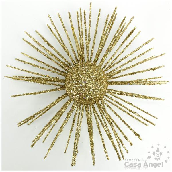 SOL BRILLANTE ORO DECORACIÓN NAVIDAD 20cm