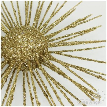 SOL BRILLANTE ORO DECORACIÓN NAVIDAD 20cm